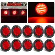 Partswcgg front view of red LED marker light showing compact flush-mount benefit