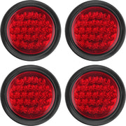 Partswcgg front view of 4-inch LED tail light showing bright red lens and clean finish