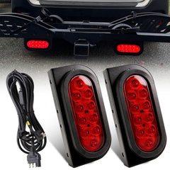 Partswcgg front view of 6-inch oval LED tail light showing bright lens and shape for clear signaling