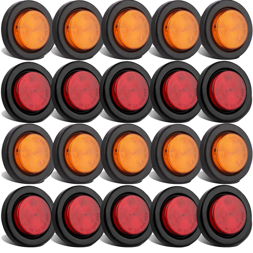Partswcgg front view of red and amber marker kit shows clear identification benefit
