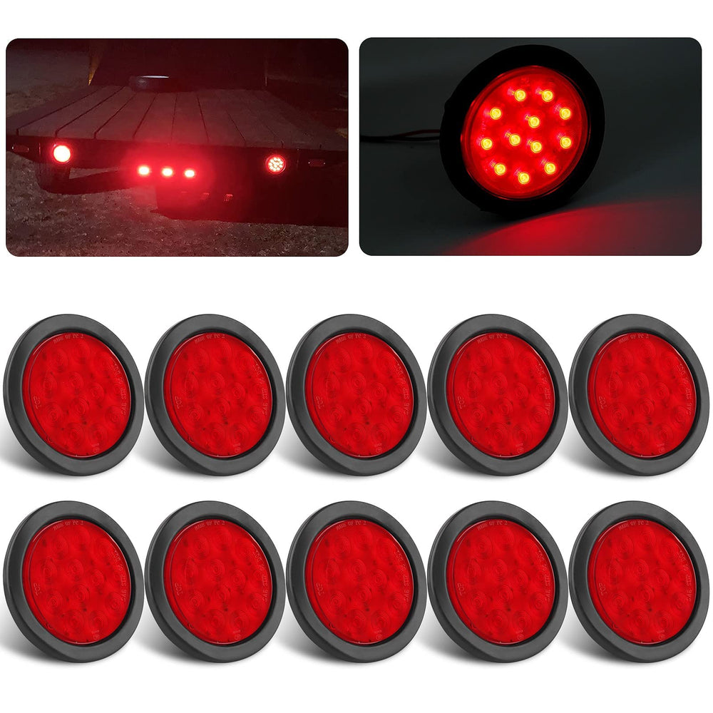 Partswcgg front view shows red lens and bright LED pattern for high visibility