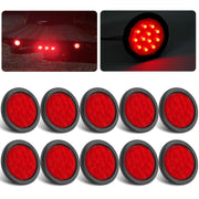 Partswcgg front view shows red lens and bright LED pattern for high visibility