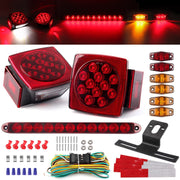 Partswcgg square tail light front view showing multi-function LEDs and clear visibility