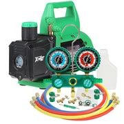 PB Motor Tech front view of pump and manifold set showing compact layout and portability
