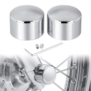 PBYMT front axle nut covers front view showing polished finish and improved style