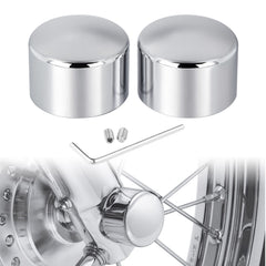 PBYMT front axle nut covers front view showing polished finish and improved style
