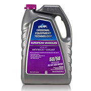 PEAK front label showing violet coolant and key specs for quick identification