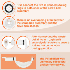 Peakur drive arm detail illustrating sturdy connection for consistent flushing