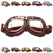 Peicees front view showing vintage goggles and clear field of vision benefit