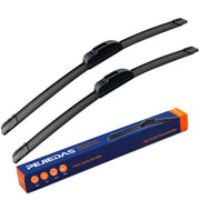PEJIEDAS front view of wiper blades in packaging showing complete 17 inch set and fitment