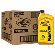 Pennzoil 10W-30 front packaging showing brand and quantity for easy identification and storage