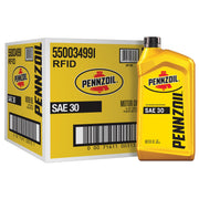 Pennzoil front packaging quart 6-pack showing bottles and brand for easy storage