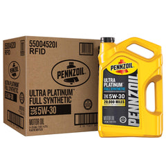 Pennzoil Ultra Platinum front packaging showing product and volume benefit