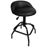 Performance Tool front view of stool showing swivel and sturdy frame for dependable shop seating