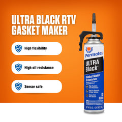Permatex cured gasket surface detail showing flexibility and durable finish