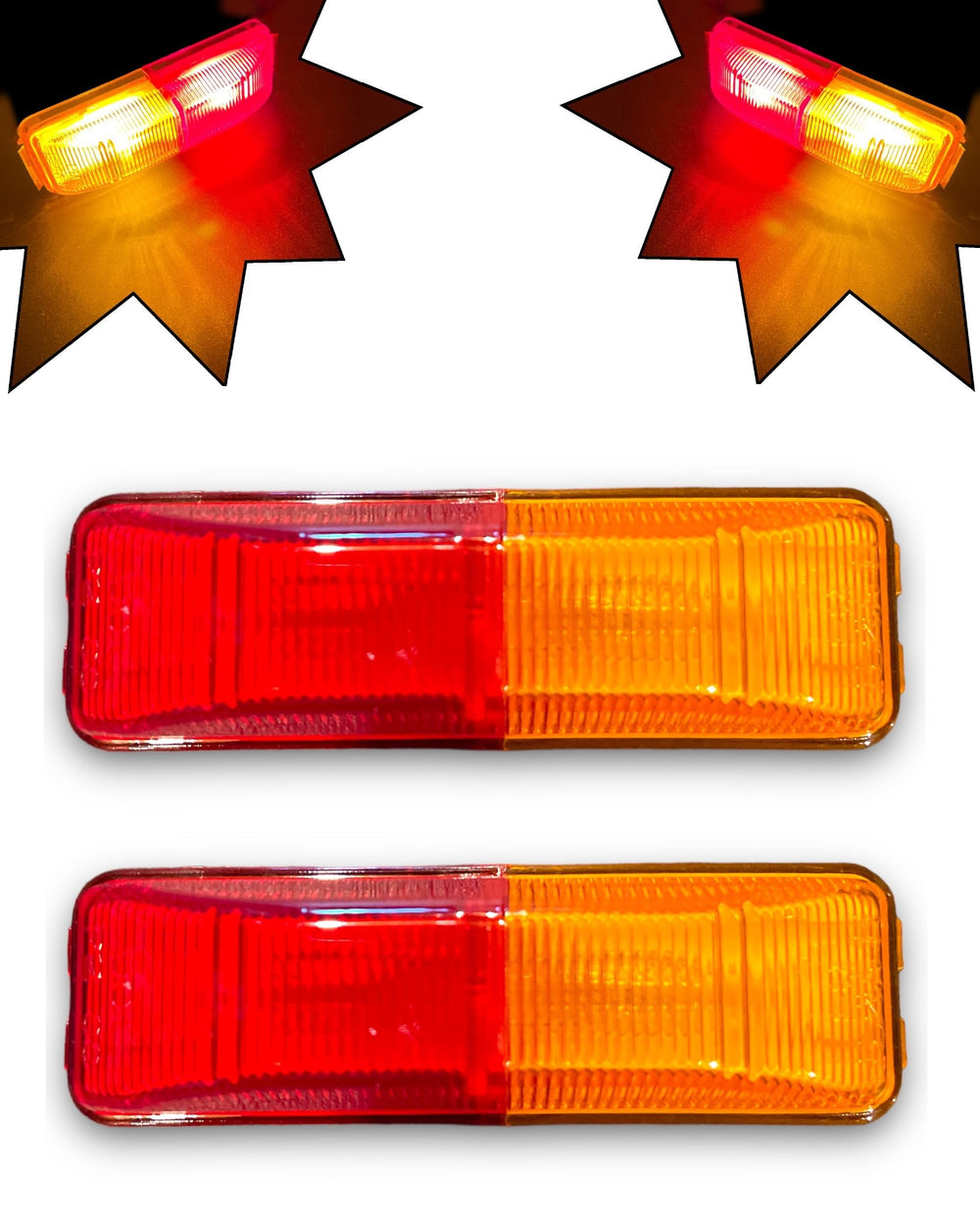 Perterson front view of marker light showing clear lens and visible housing for durable marking