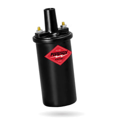 PerTronix front view of 45011 coil showing compact black housing and durable finish