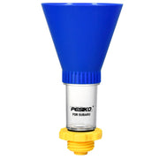 PESIKO funnel front view showing secure threaded fit and tidy refilling benefit