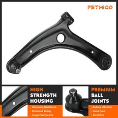 PetMigo lower control arm with preinstalled ball joint showing time-saving benefit