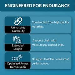 PGN 420 chain laid out to show 10-foot length and cutting flexibility for sizing
