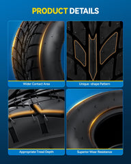 PHILTOP tire mounted on golf cart demonstrating improved off-road grip