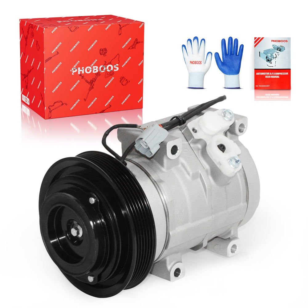 PHOBOOS front assembly showing full compressor and clutch, easy OE fit
