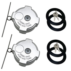 Phoddar locking fuel cap front view showing robust aluminum construction and secure seal