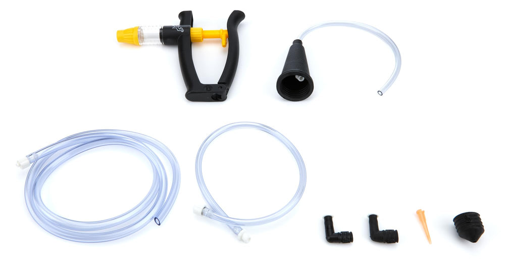 Phoenix Systems V-5 front view showing compact bleeder and reservoir, simplifies bleeding