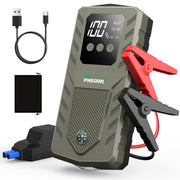 PHSDOR front view packaging showing compact jump starter and benefits