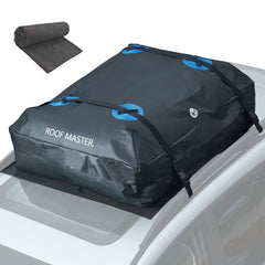P.I. AUTO STORE front view rooftop bag showing secure fit and added cargo