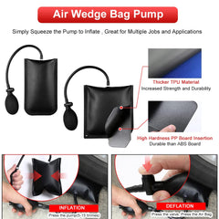 Pibkay air wedge closeup with squeeze pump, offers controlled gap without scratches