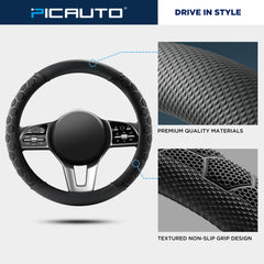 PIC AUTO installed on a steering wheel improving grip and comfort