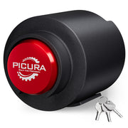 PICURA front view of heavy-duty trailer lock showing solid protection benefit