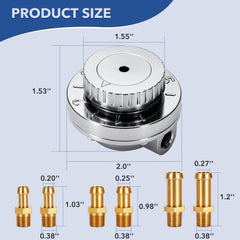 Pilida included 1/4, 5/16, 3/8 adapters displayed for broad fuel line compatibility benefit