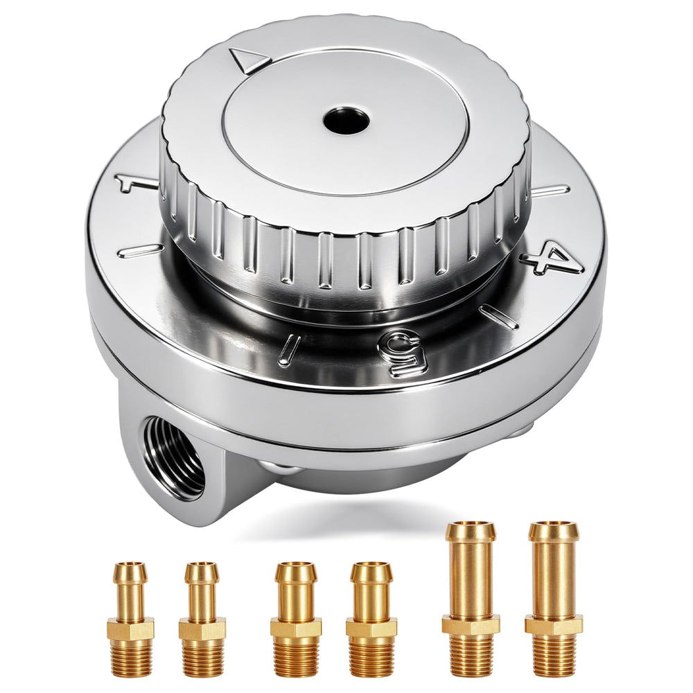 Pilida regulator front view showing durable zinc alloy body and compact design benefit