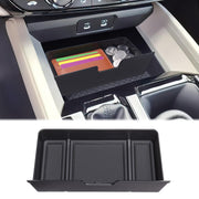 PIMCAR front view of console drawer tray showing full-fit storage solution