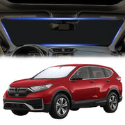 PIMCAR front view installed on CR-V showing full windshield coverage and cooling benefit