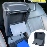 PIMCAR front view of hidden organizer showing neat fit and improved storage