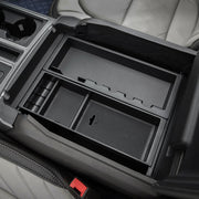 PIMCAR front view of tray showing neat console organization and quick access