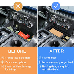 PIMCAR side USB notch detail allowing cable routing while charging devices