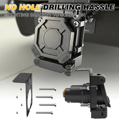 PKDOAX lid open to 180 degrees for easy plug access and weather protection
