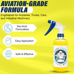 Plane Perfect degreaser spraying engine bay to remove grease and grime quickly
