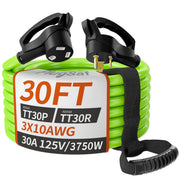 PlugSaf front plug showing NEMA TT-30P and durable contacts for safe connection