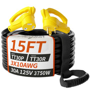 PlugSaf front connectors showing NEMA TT‑30 for safe RV connection