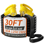 PlugSaf front view showing NEMA 14-50 connector and robust housing for secure connections