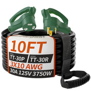 PlugSaf front view showing TT-30P plug and TT-30R socket for safe connections