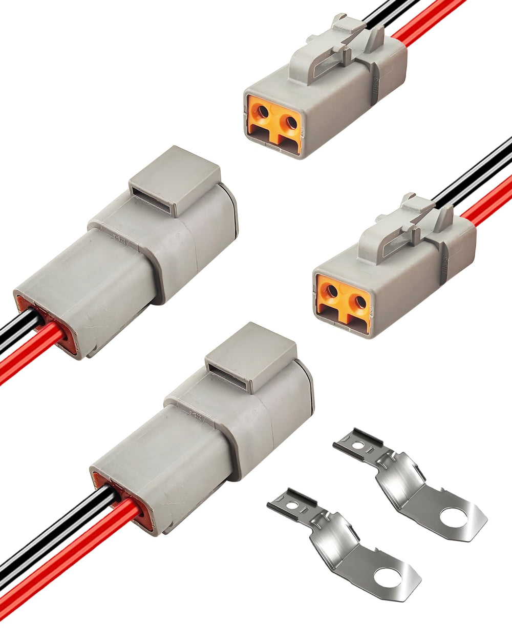 PLUXPAER front view of 2-pack connectors showing packaged set and accessories for easy identification