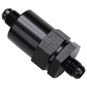 Podavelle front view black anodized filter showing compact design and durable finish
