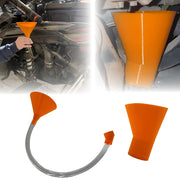 Podium Made front view of orange fill and drain combo for clean oil changes
