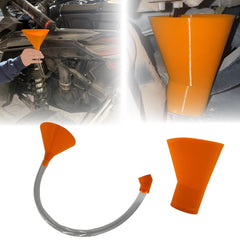 Podium Made front view of orange fill and drain combo for clean oil changes